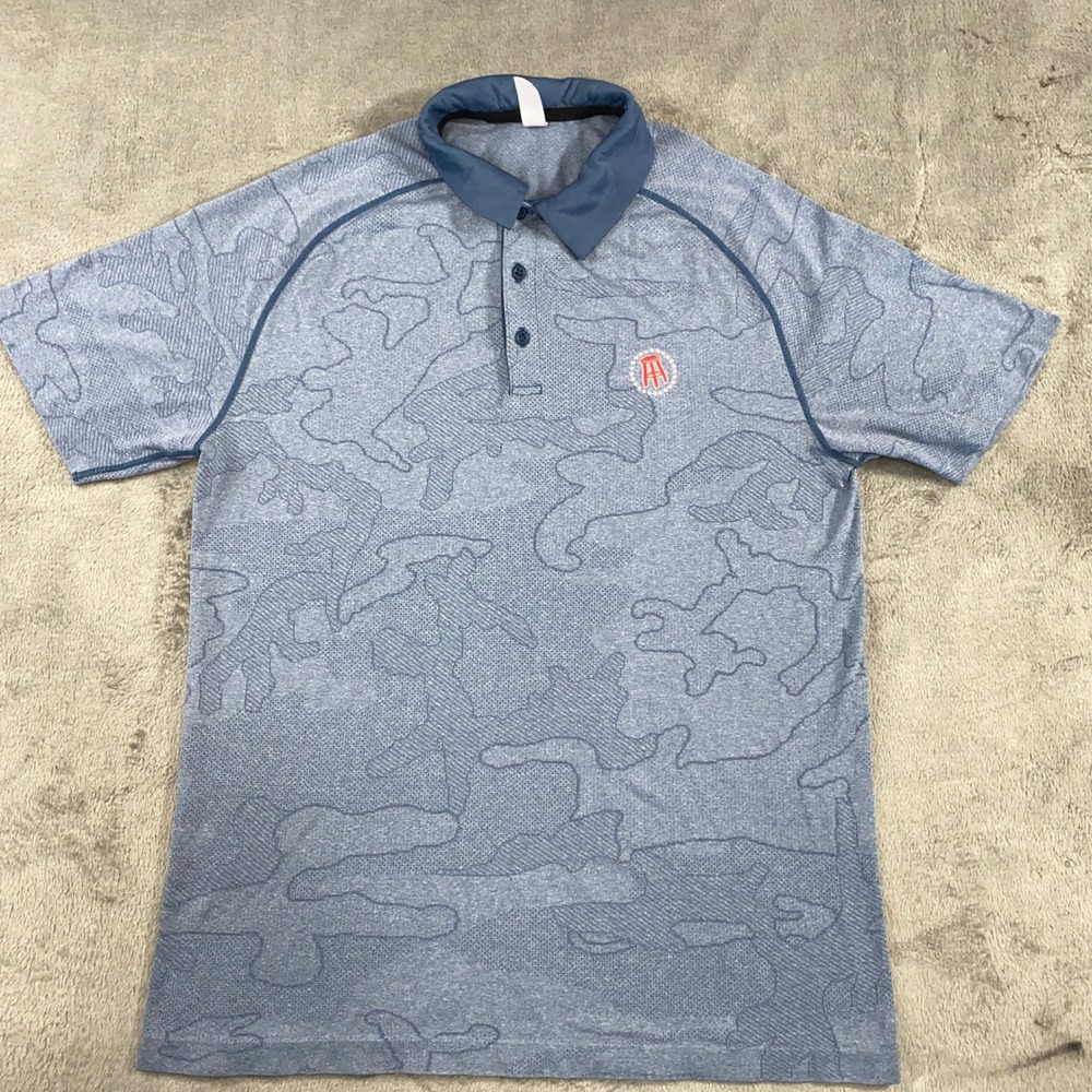 UNRL Golf Polo Mens Medium Blue Barstool Sports Camo Short Sleeve Performance
